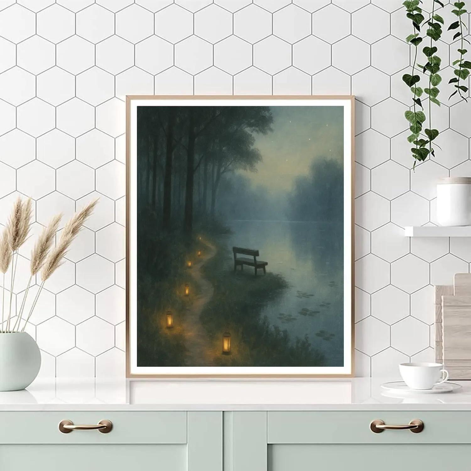 Foggy Lantern Path Paint by numbers kits