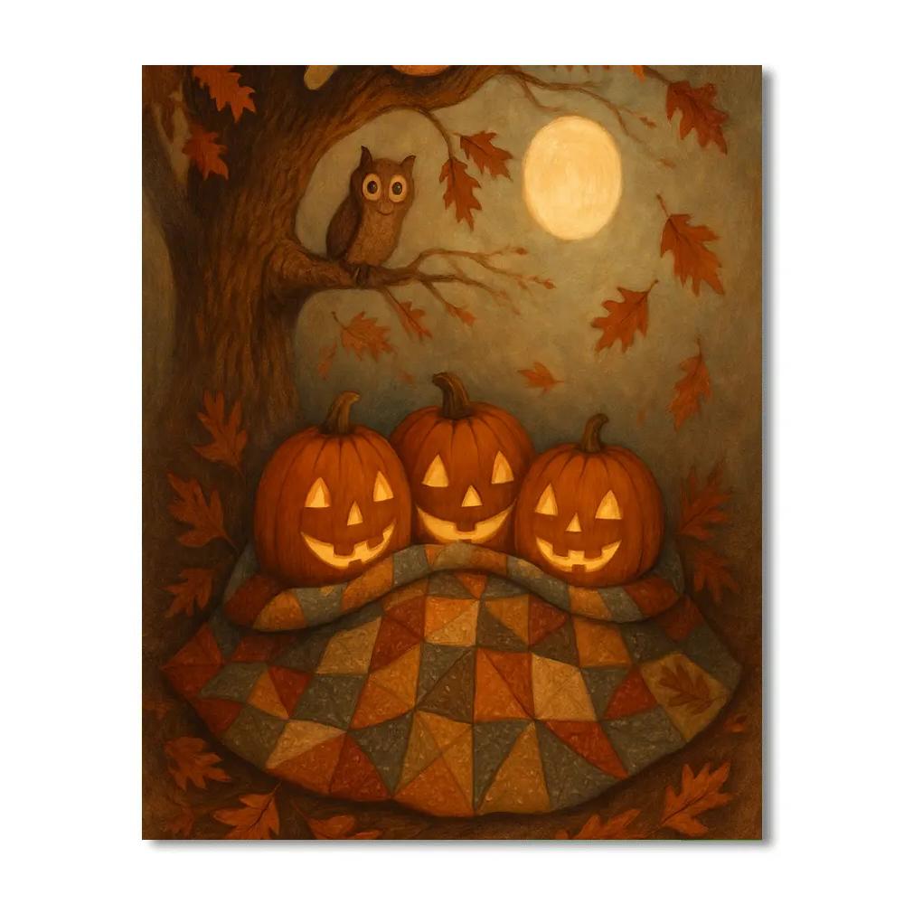 Patchwork Moonlight Quilt painting number kit