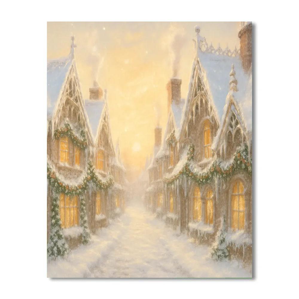 Icicle Cathedral Roofline Paint by numbers art