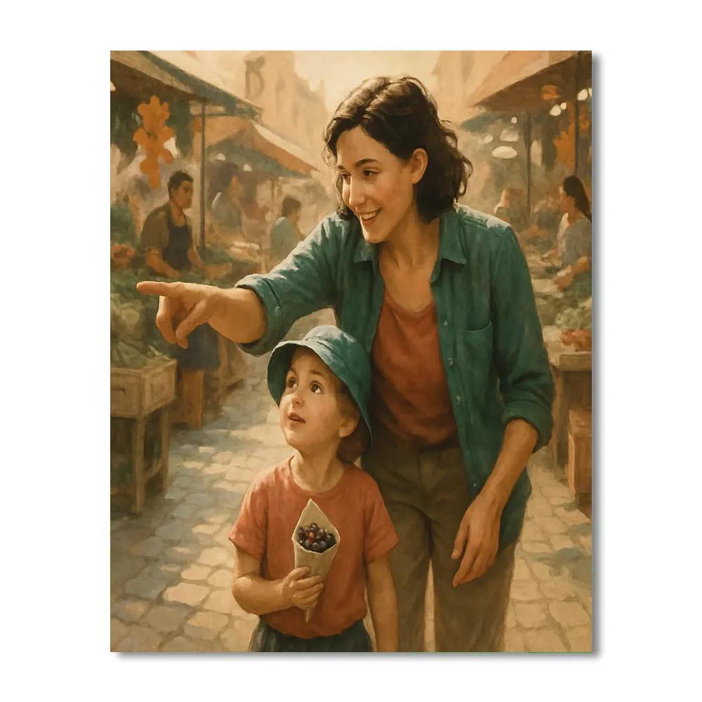 Market Morning Hand In Hand paint by numbers