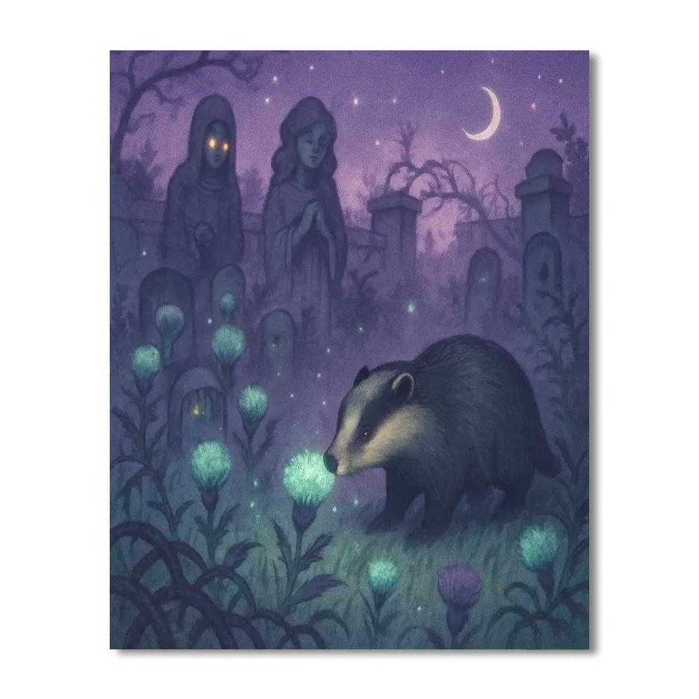 Midnight Garden Of Thistle Lanterns Number painting