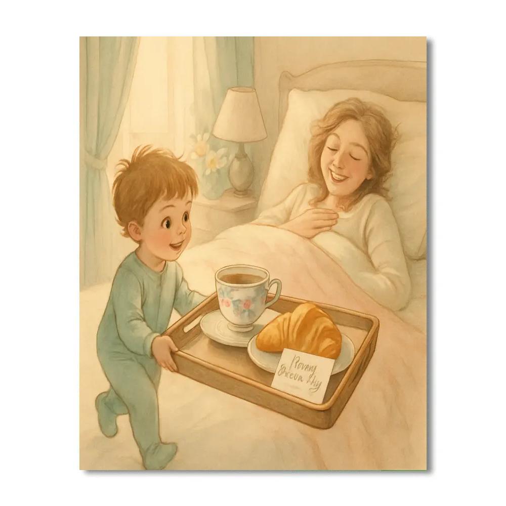 Hospitality Breakfast In Bed Surprise Number painting