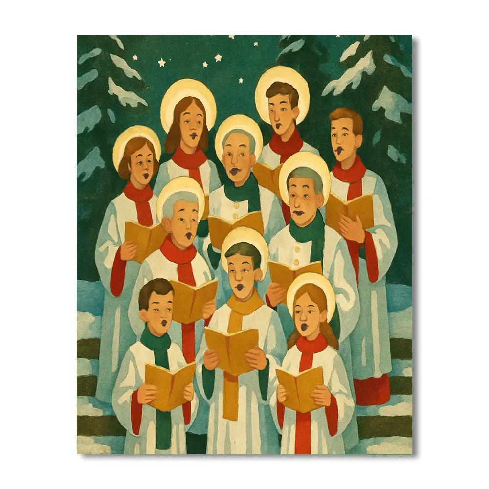 Midnight Snow Choir Numbered painting kits