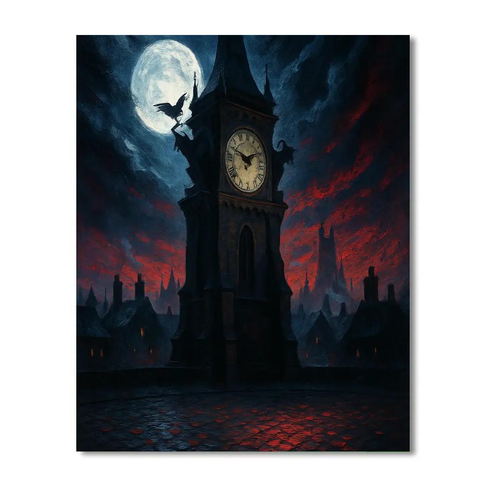 Clocktower At Witching Hour painting number kit