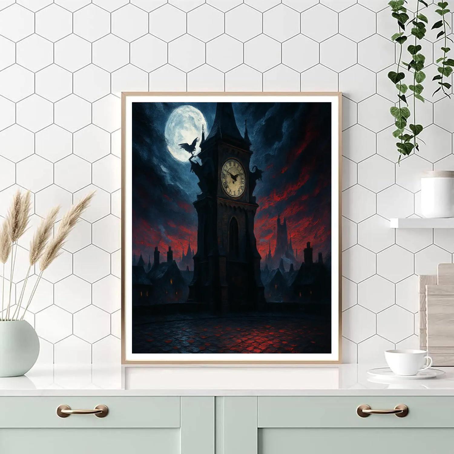 Clocktower At Witching Hour painting number kit
