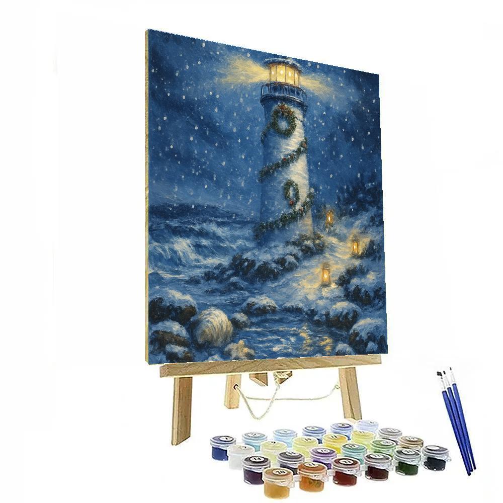 Holiday Lighthouse Beacon painting number kit