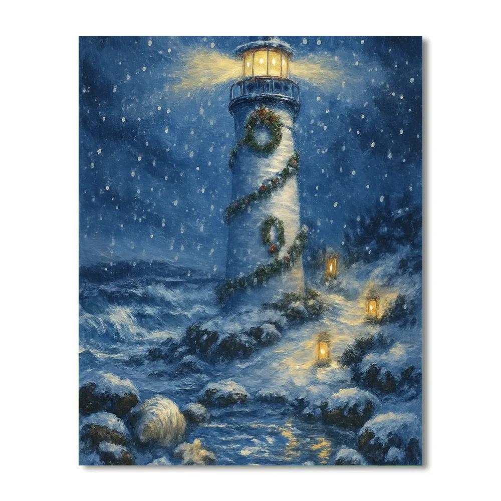 Holiday Lighthouse Beacon painting number kit