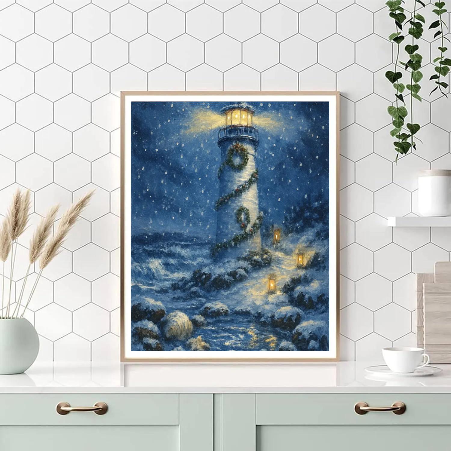 Holiday Lighthouse Beacon painting number kit