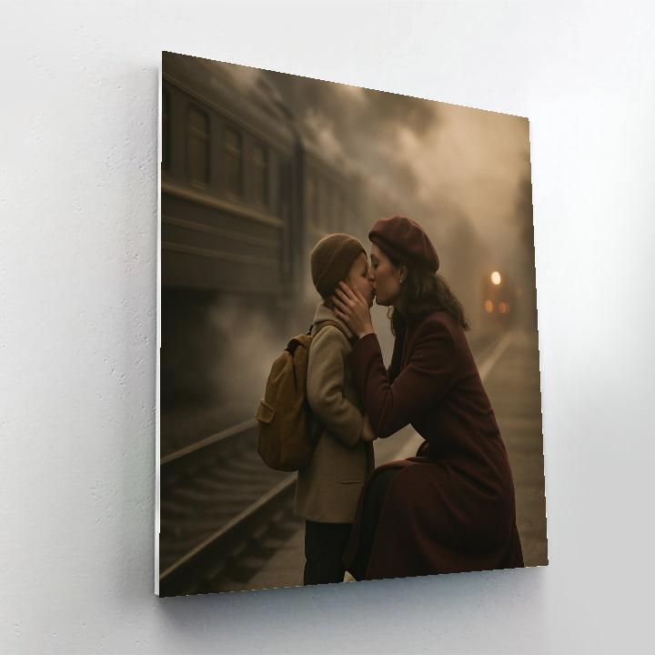 Train Platform Goodbye Kiss Numbered painting kits