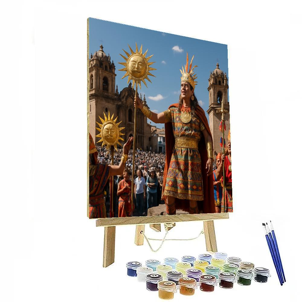 Inti Raymi Cuzco Plaza Ceremony paint by color