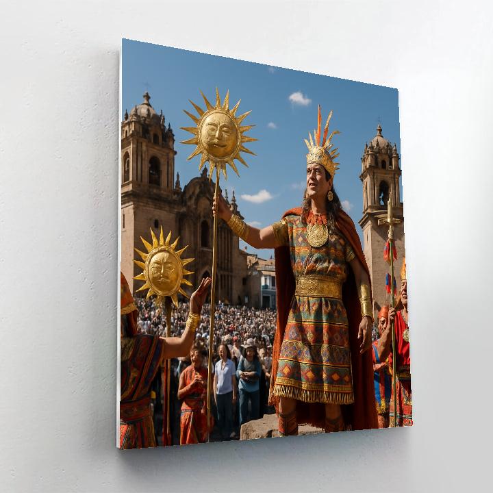 Inti Raymi Cuzco Plaza Ceremony paint by color
