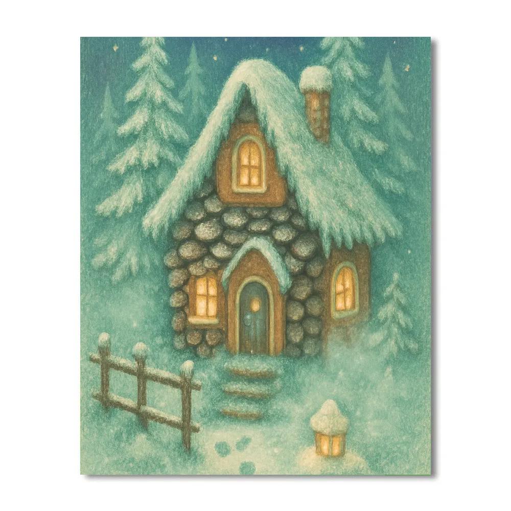 Pinecone Cottage Secret DIY paint by numbers