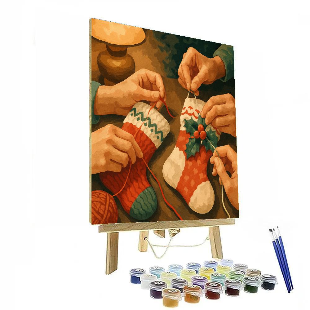 Stocking Stitch Paint by numbers art