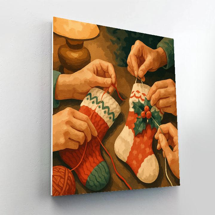 Stocking Stitch Paint by numbers art