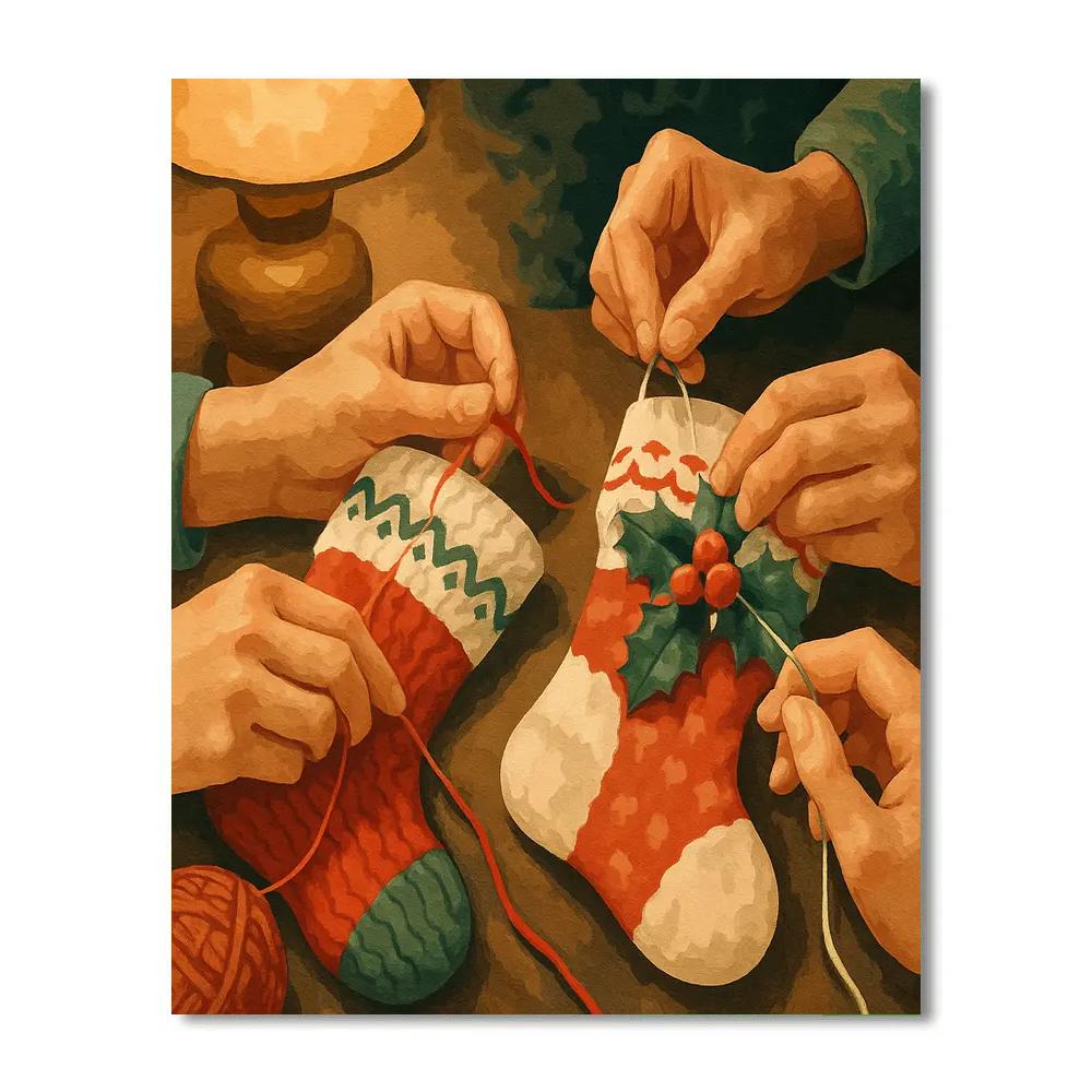 Stocking Stitch Paint by numbers art