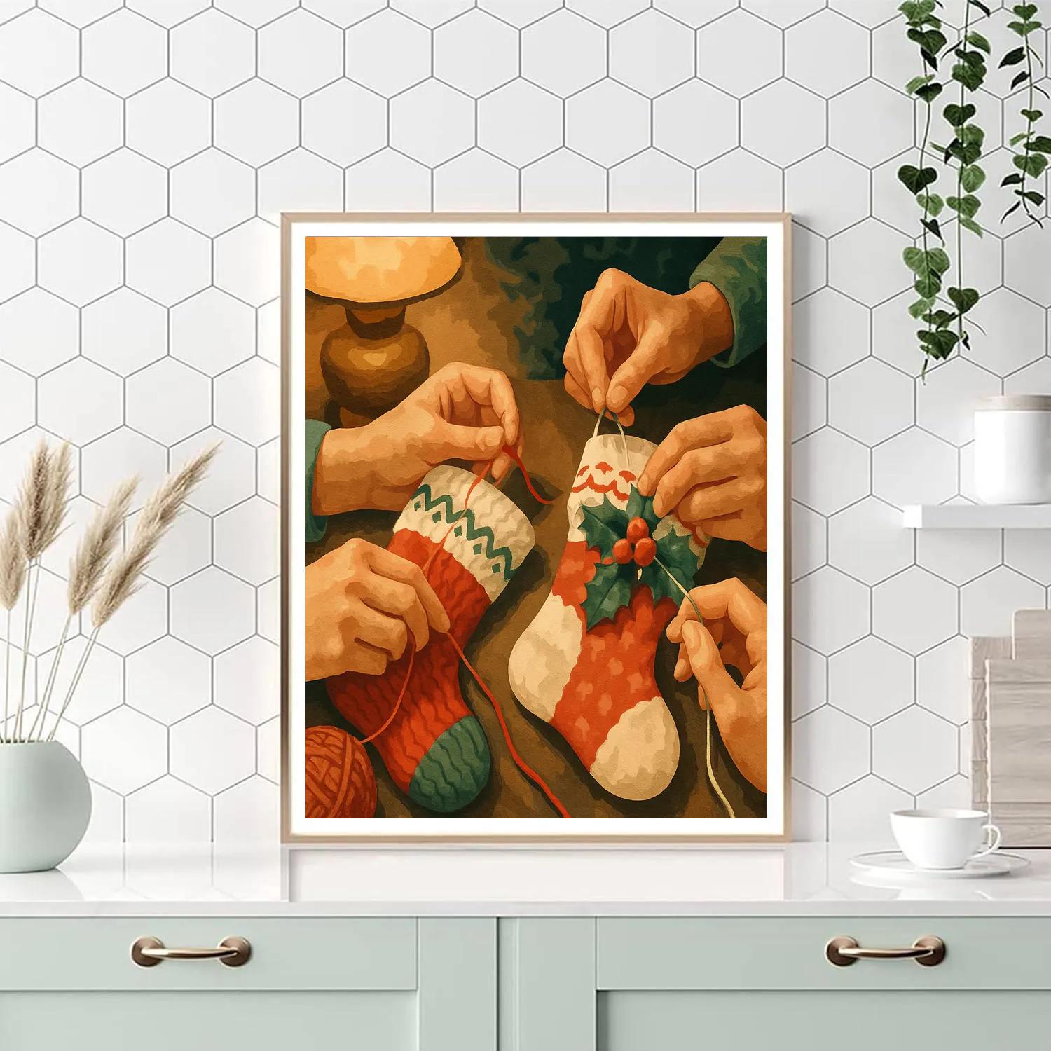Stocking Stitch Paint by numbers art