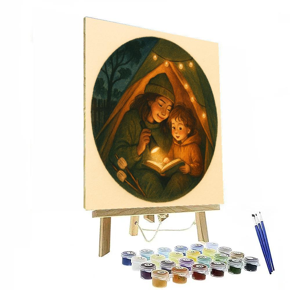 Backyard Camping Story Circle Paint by numbers art