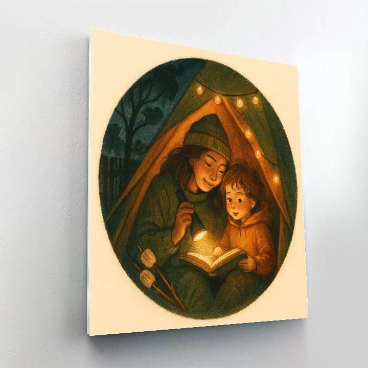 Backyard Camping Story Circle Paint by numbers art