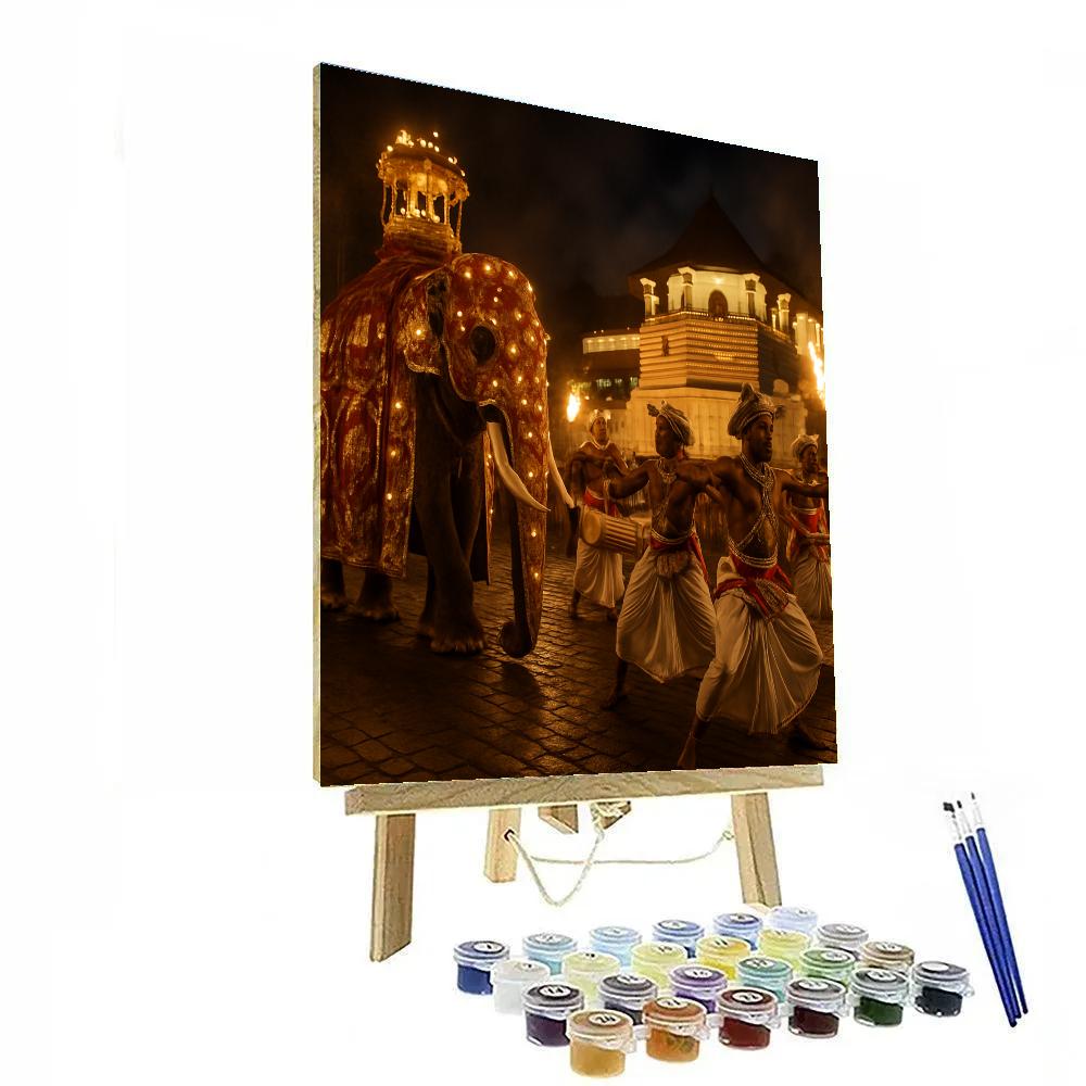 Kandy Esala Perahera Night Parade paint by number