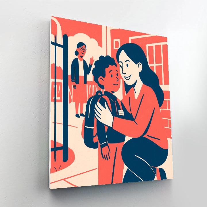 School Gate Proud Hug paint by numbers