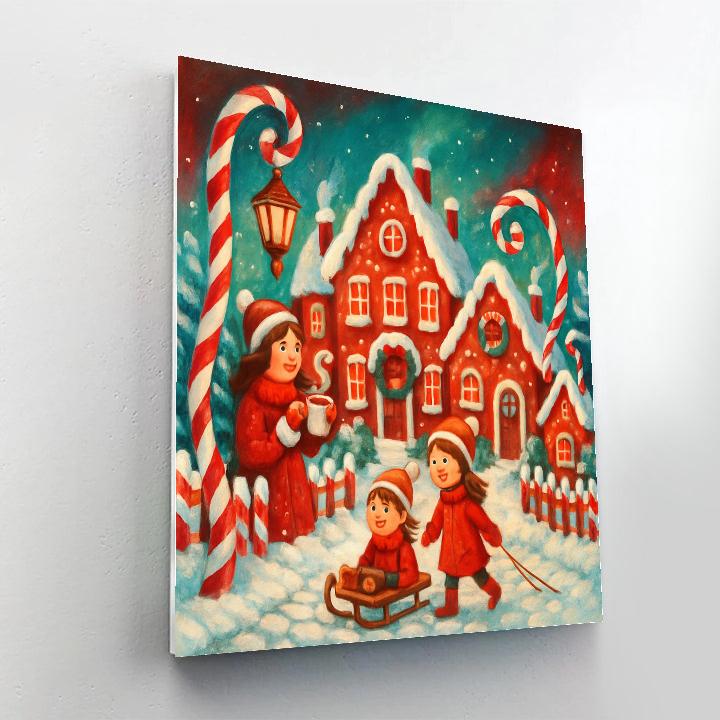 Candy Cane Lane At Night Paint by numbers kits