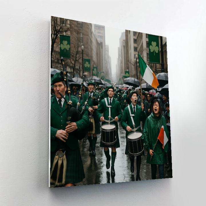 St Patrick Parade City March Number painting
