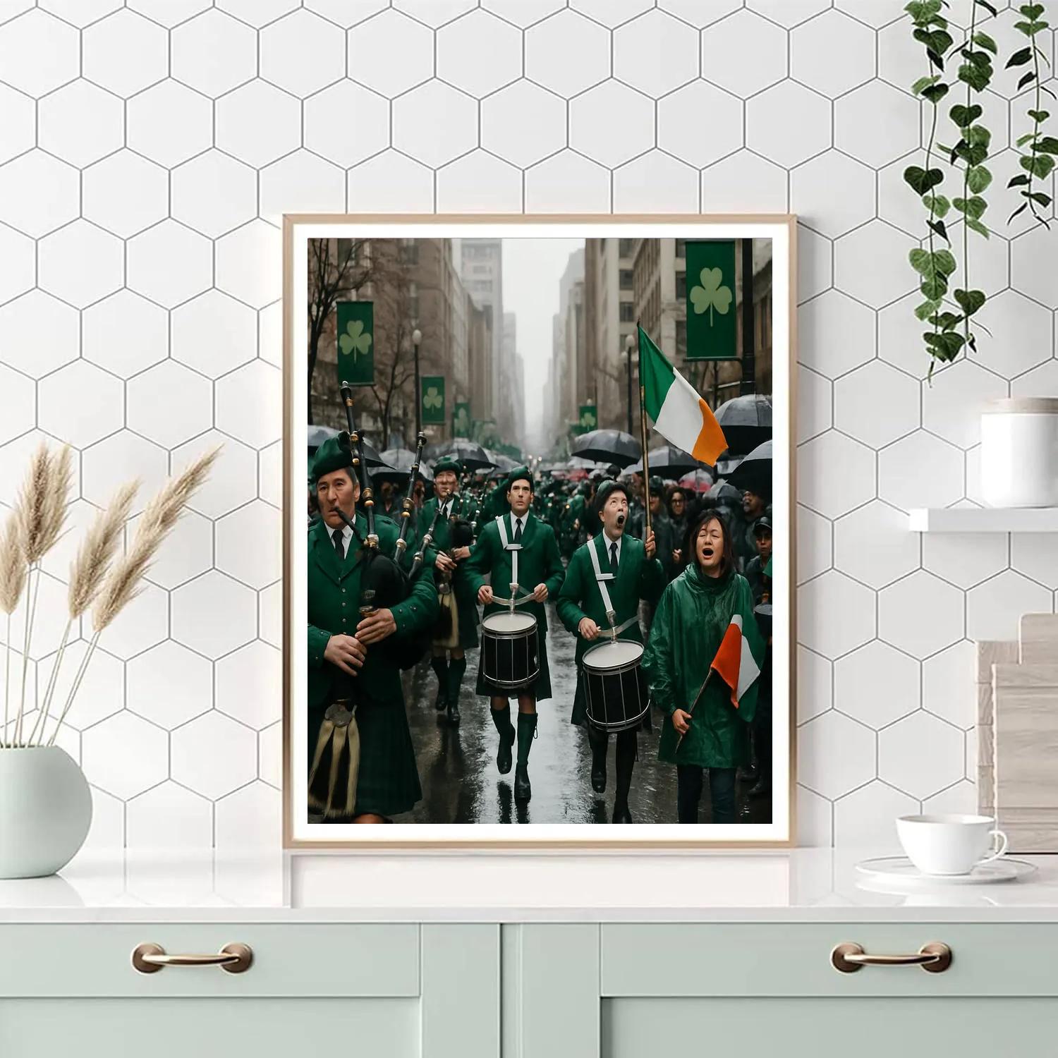 St Patrick Parade City March Number painting