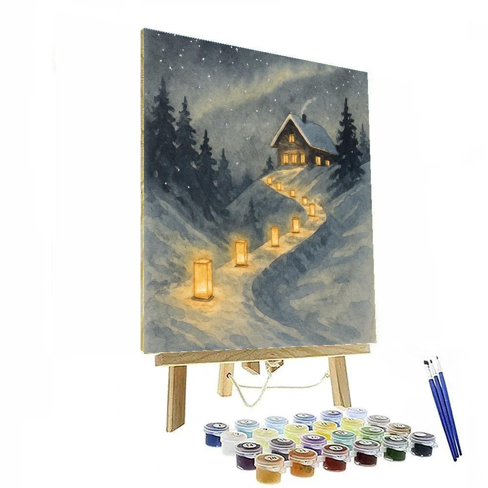 Lanterns Along The Pine Ridge Paint by numbers art