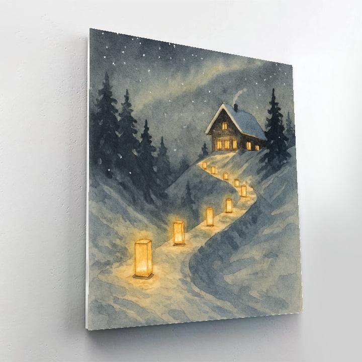 Lanterns Along The Pine Ridge Paint by numbers art