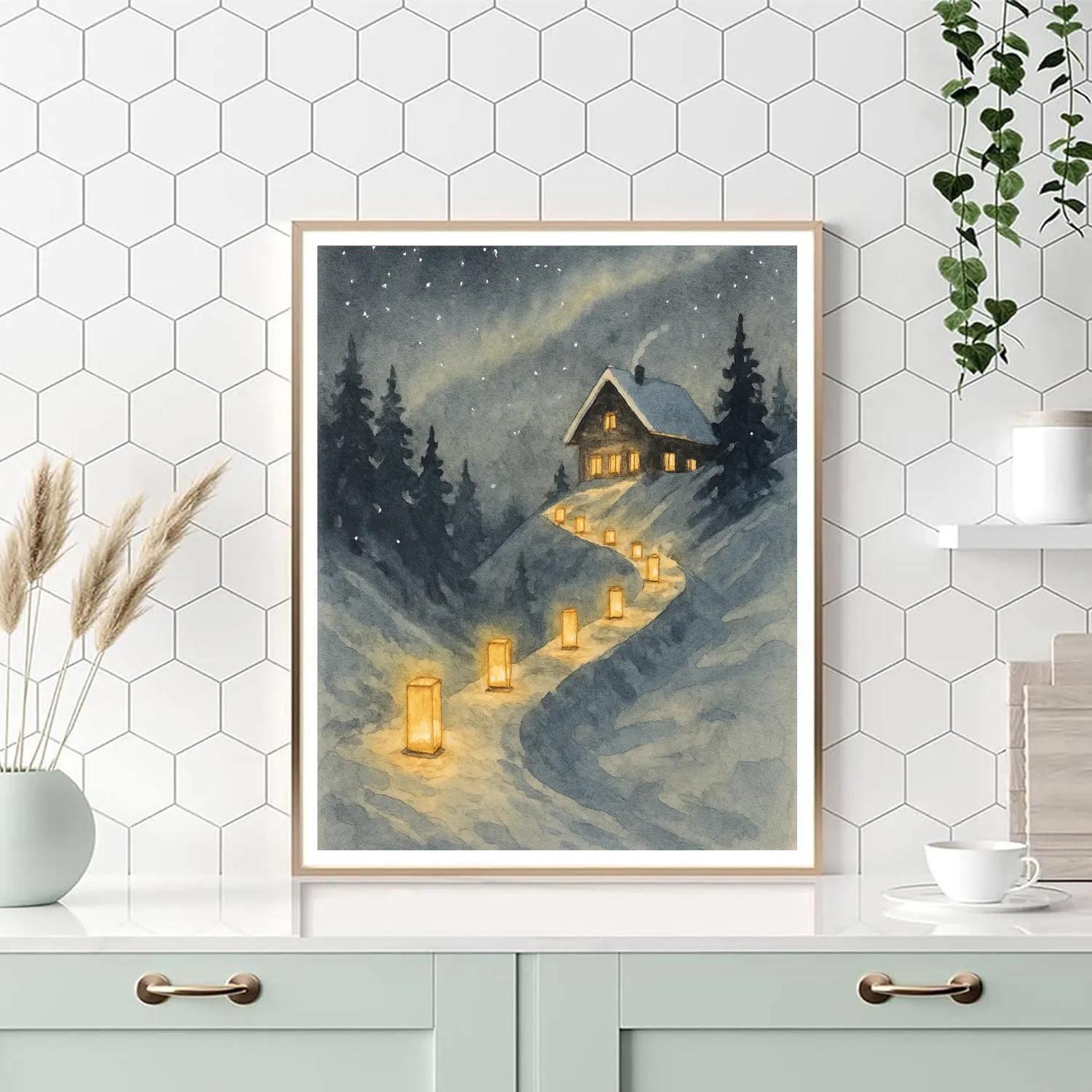 Lanterns Along The Pine Ridge Paint by numbers art