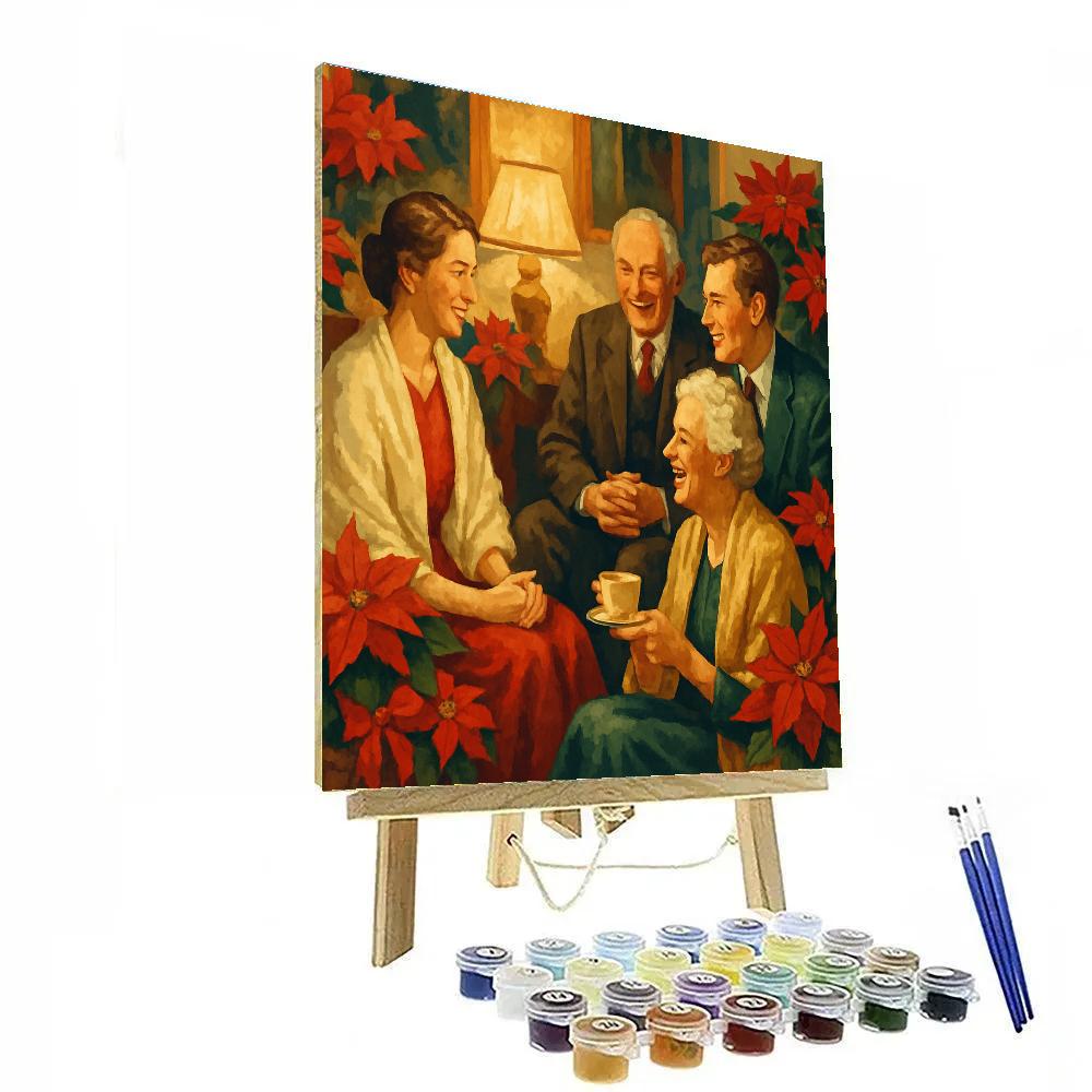 Poinsettia Parlor Paint by numbers kits