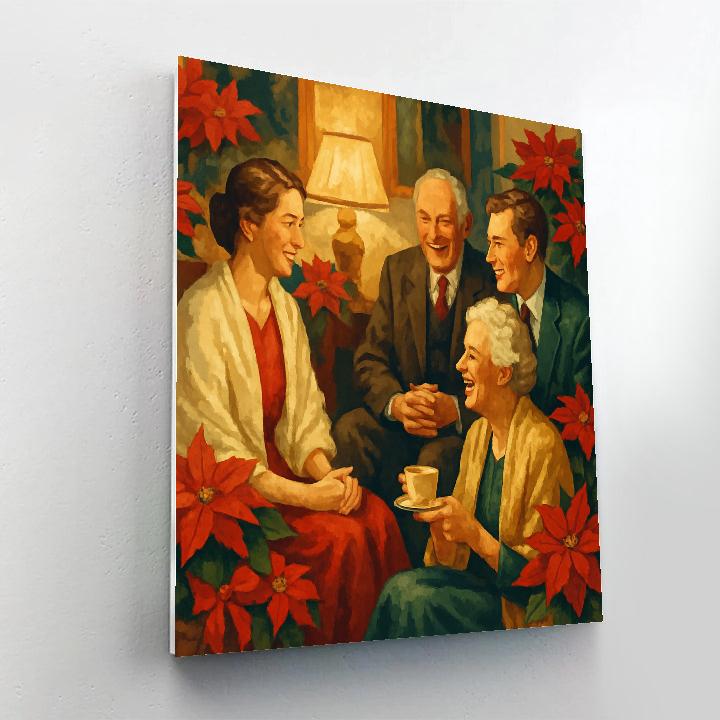 Poinsettia Parlor Paint by numbers kits