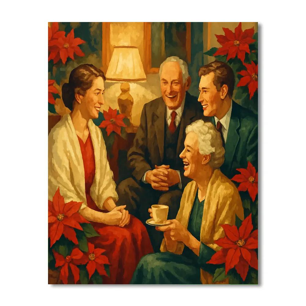 Poinsettia Parlor Paint by numbers kits