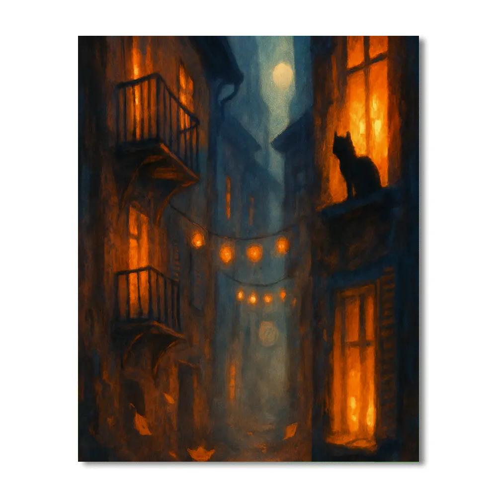 Hushed Lantern Alley Numbered painting kits