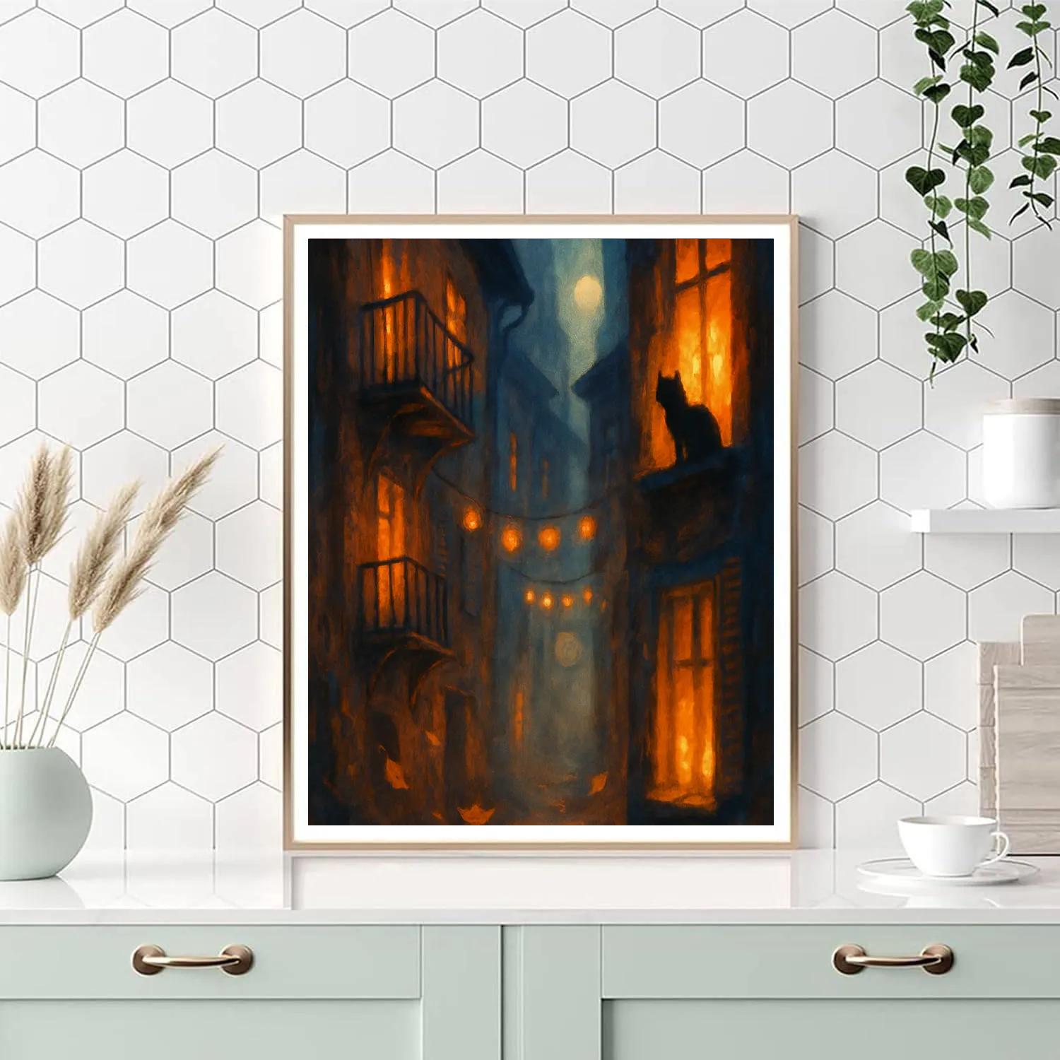 Hushed Lantern Alley Numbered painting kits