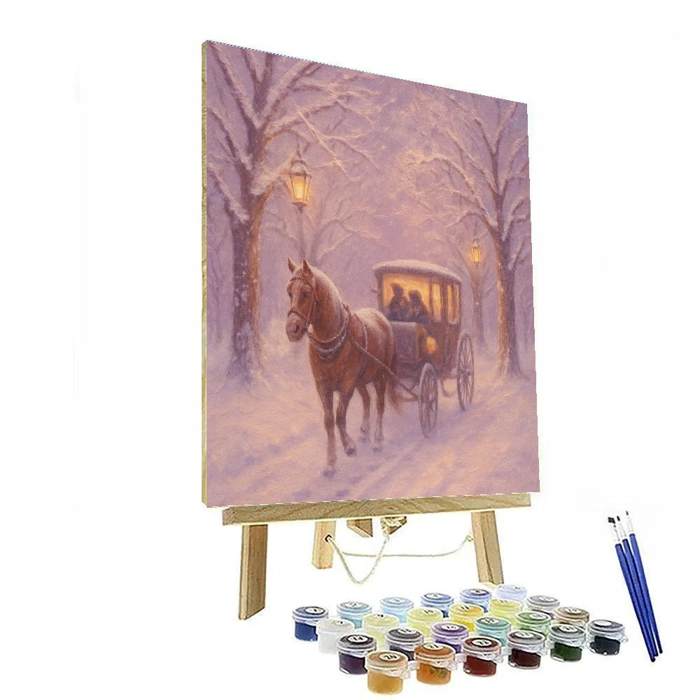 Carriage Ride Through Frosted Oaks Number painting