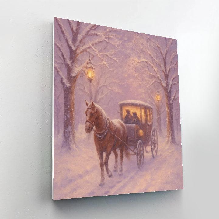 Carriage Ride Through Frosted Oaks Number painting