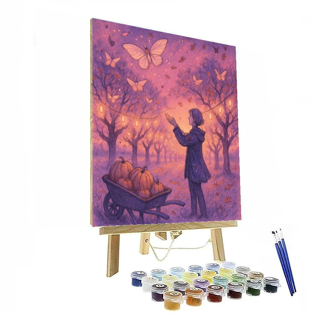 Silent Orchard Of Paper Moths paint by number