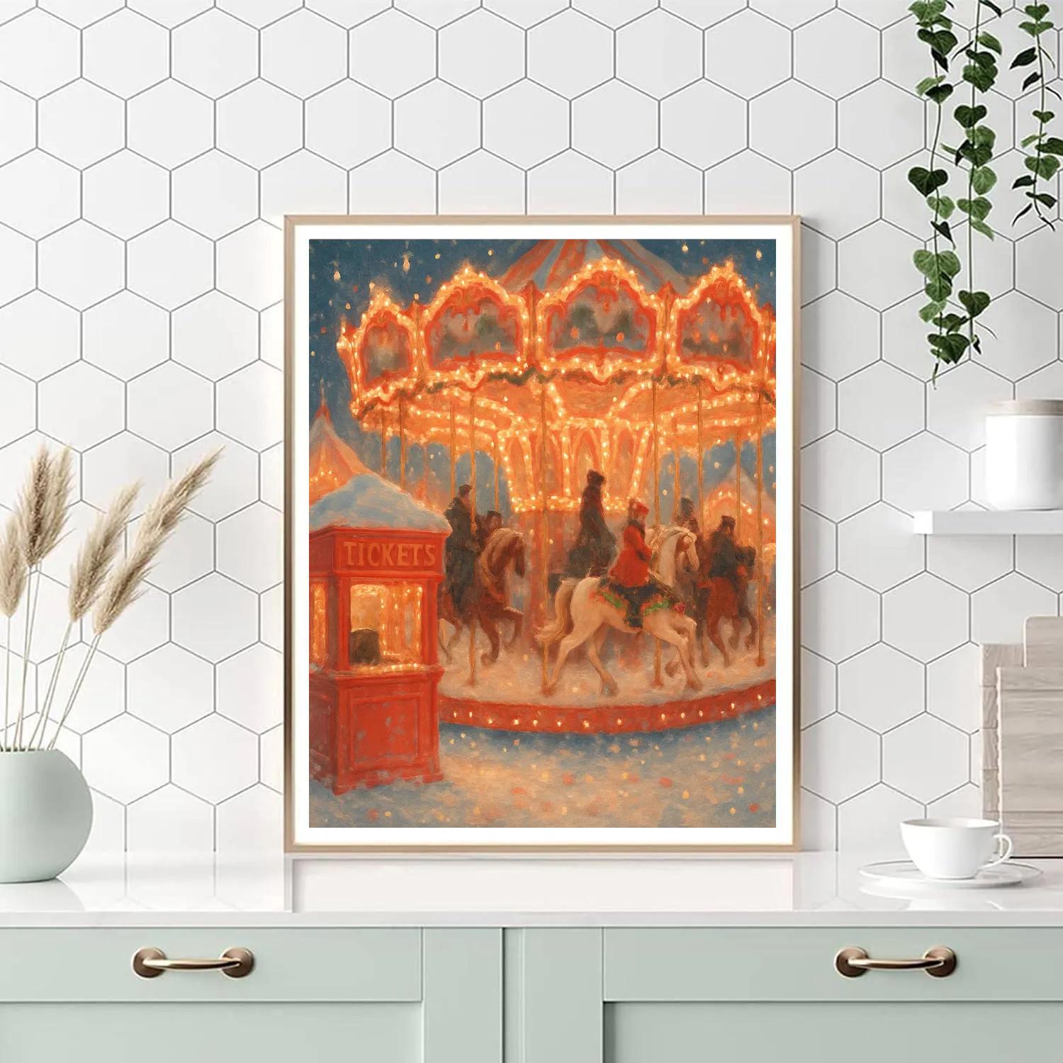 Winter Carnival Carousel paint by numbers