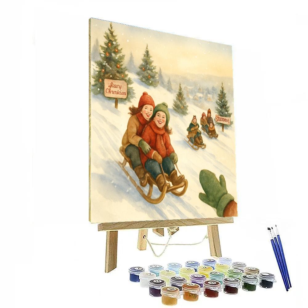 Evergreen Postcard Hill painting number kit