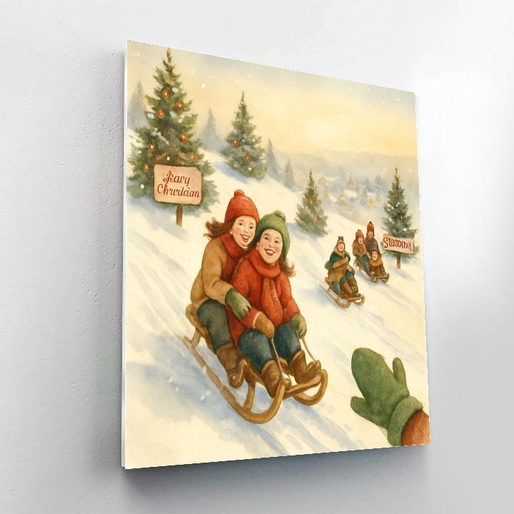 Evergreen Postcard Hill painting number kit