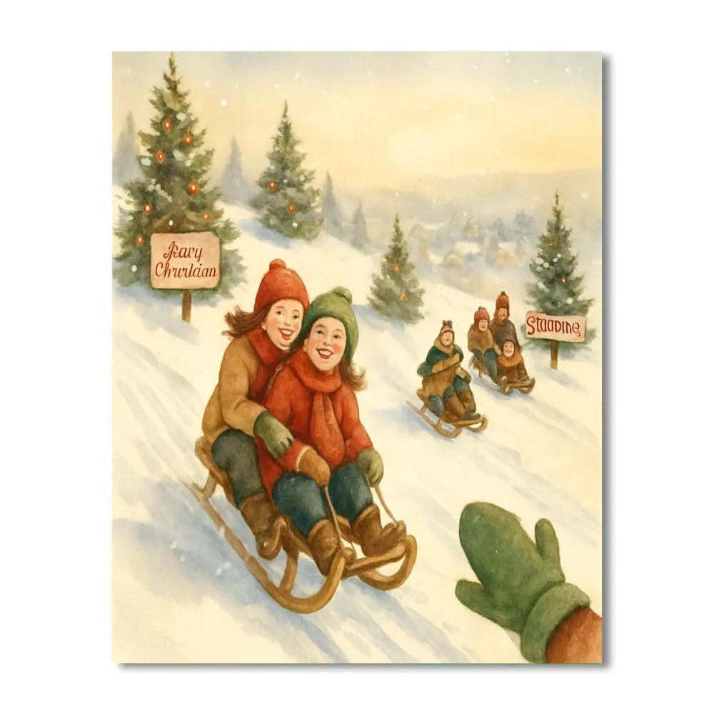 Evergreen Postcard Hill painting number kit