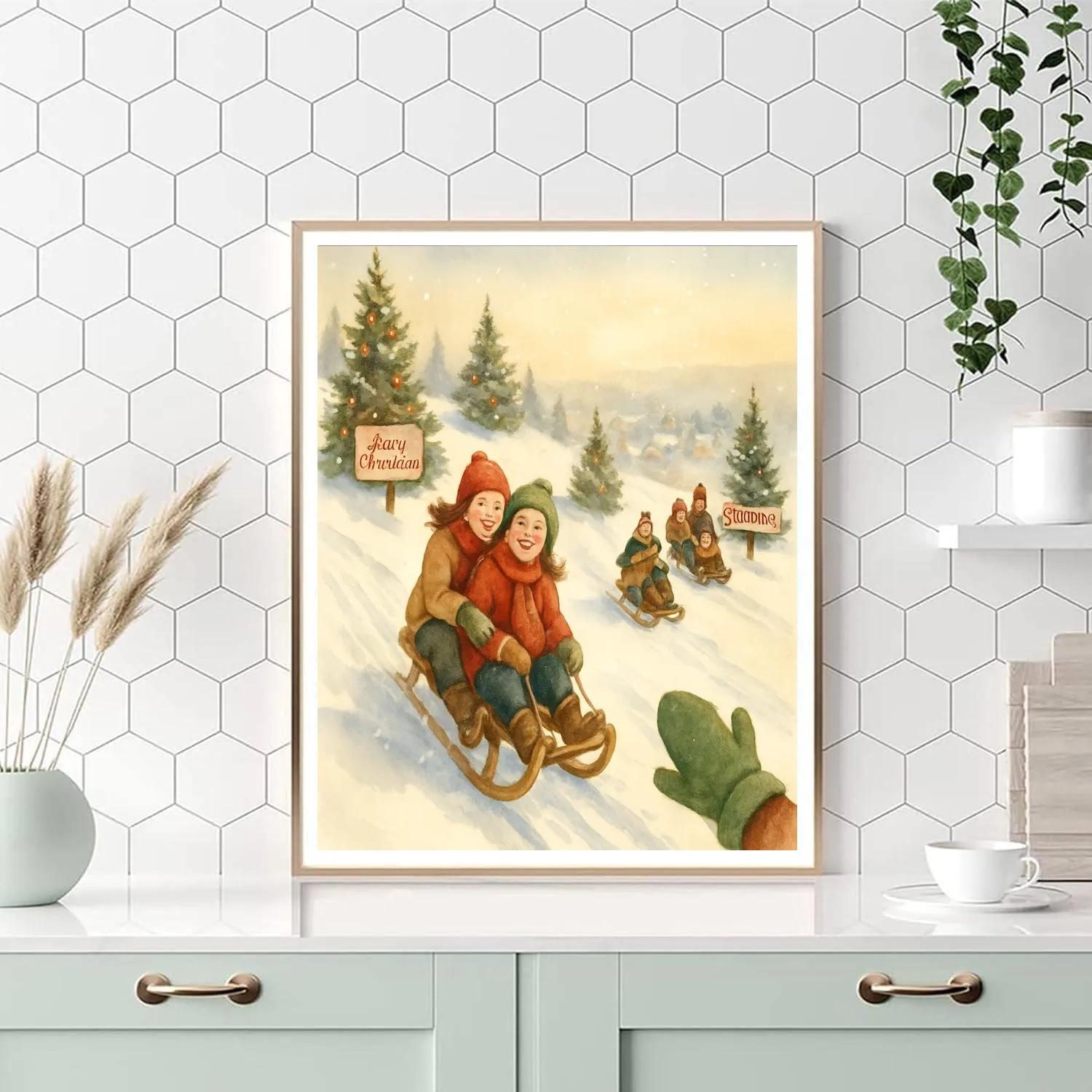 Evergreen Postcard Hill painting number kit