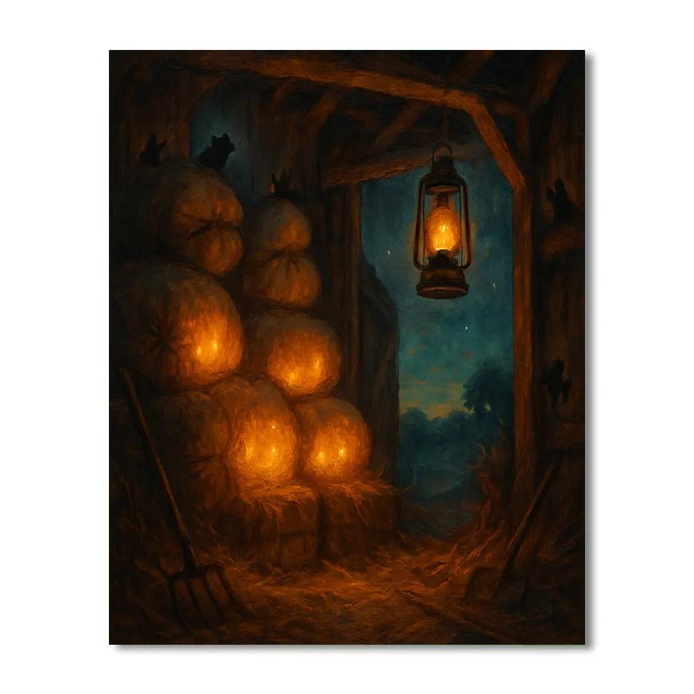 Midnight Barn Of Whispering Sacks Painting by numbers kit