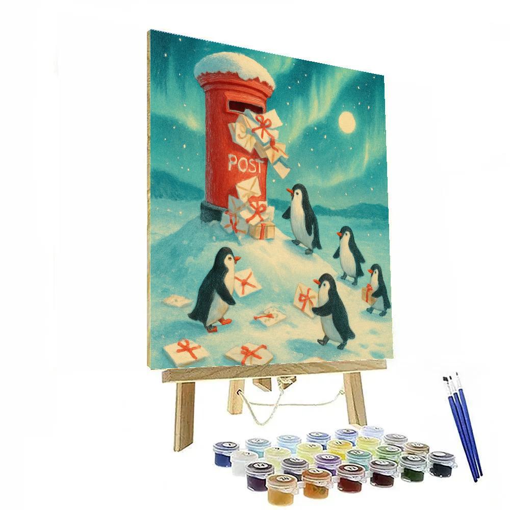 Polar Postbox Surprise DIY paint by numbers