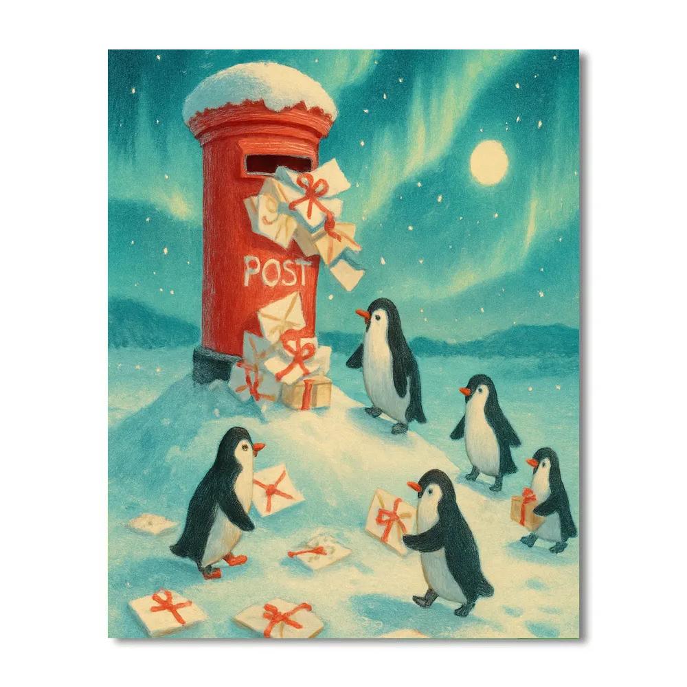 Polar Postbox Surprise DIY paint by numbers