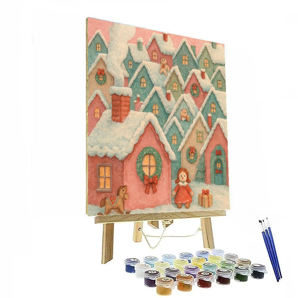 Winter Quilt Of Little Roofs paint by number
