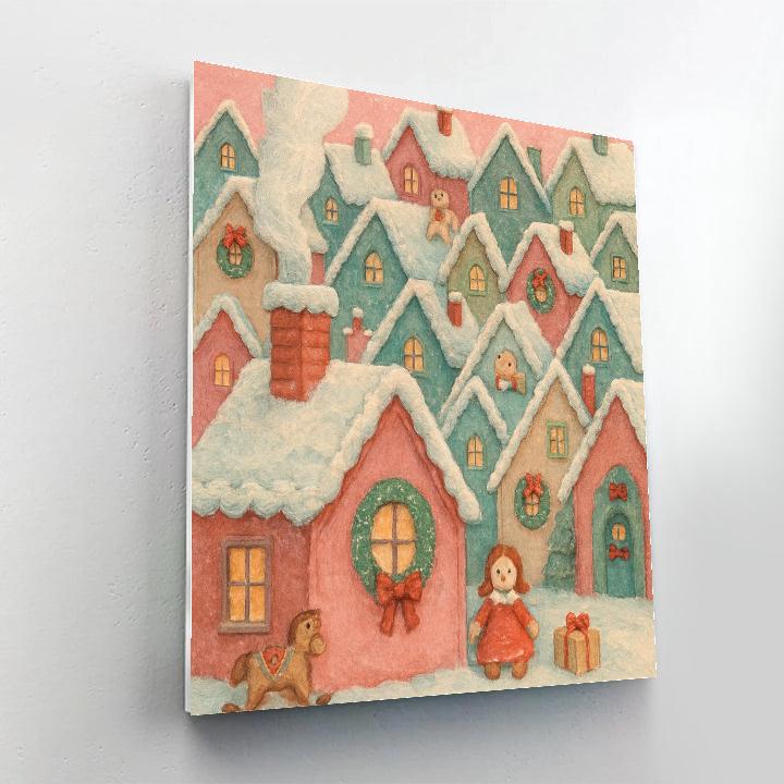 Winter Quilt Of Little Roofs paint by number