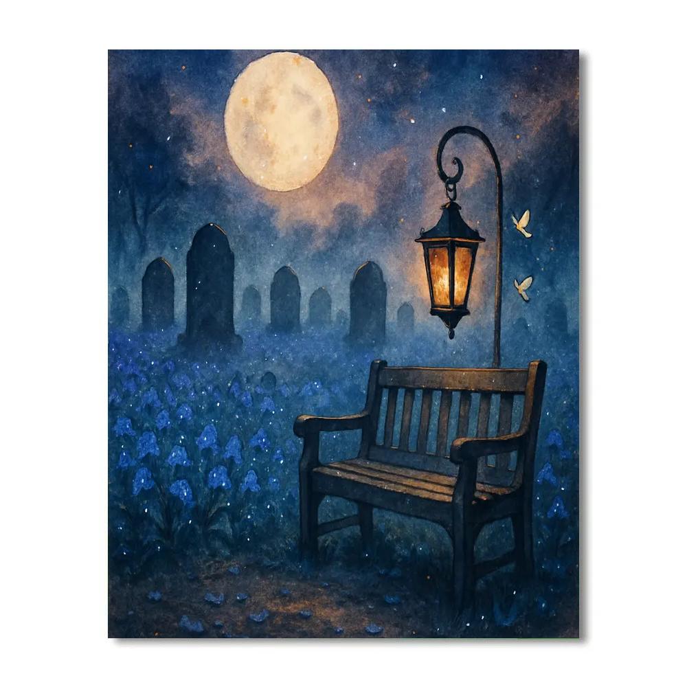 Bluebell Cemetery Walk Paint by numbers art
