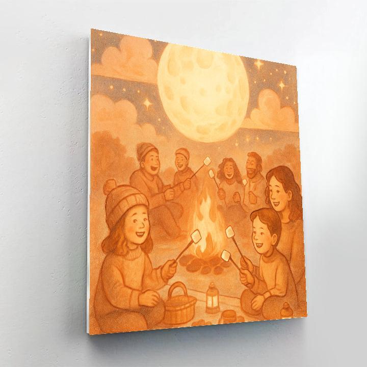 Marshmallow Moon Picnic painting number kit